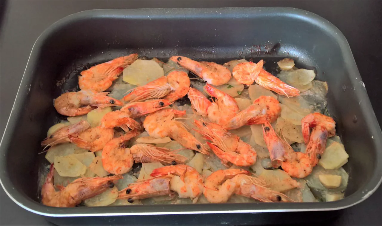 Gamberoni con patate